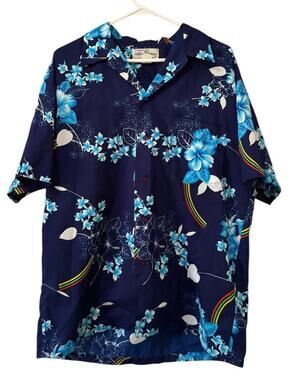 Hukilau Fashions Men Size Measured Button Down Hawaiian Short Sleeve Shirt Beach